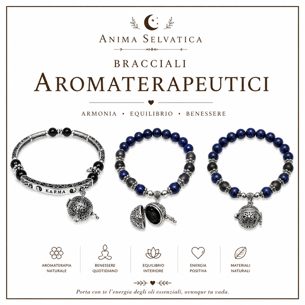 Bracciale Aromaterapeutico Essenza Selvatica