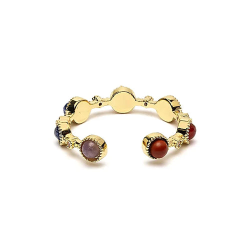 Anello aperto con 7 pietre dei chakra