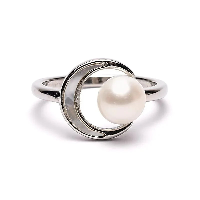 Anello Regolabile perla e luna