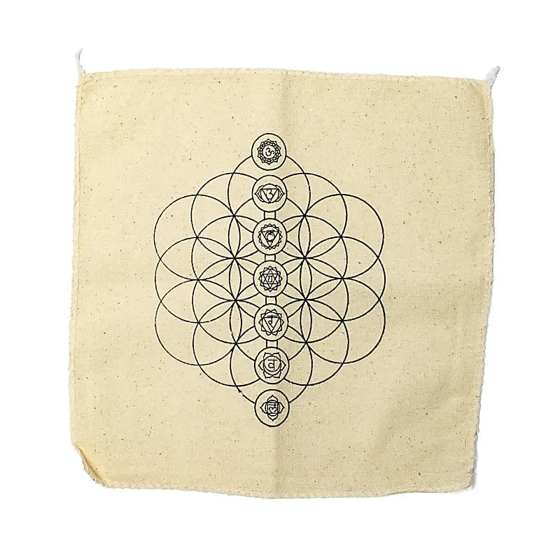 Box Chakra con Fiore della Vita e Punte di Cristallo di Rocca