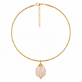 Collana Gaia in Capim Dourado con Quarzo Rosa