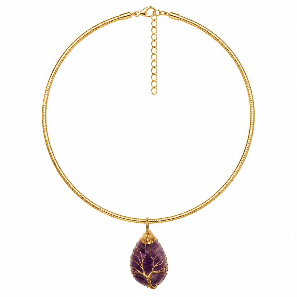 Collana Gaia in Capim Dourado con Ametista