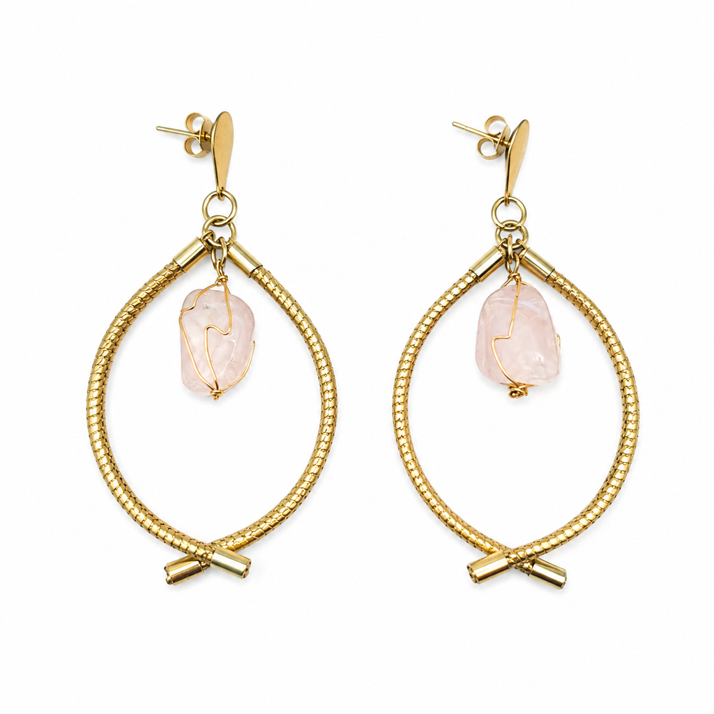 Orecchini Ambra in Capim Dourado