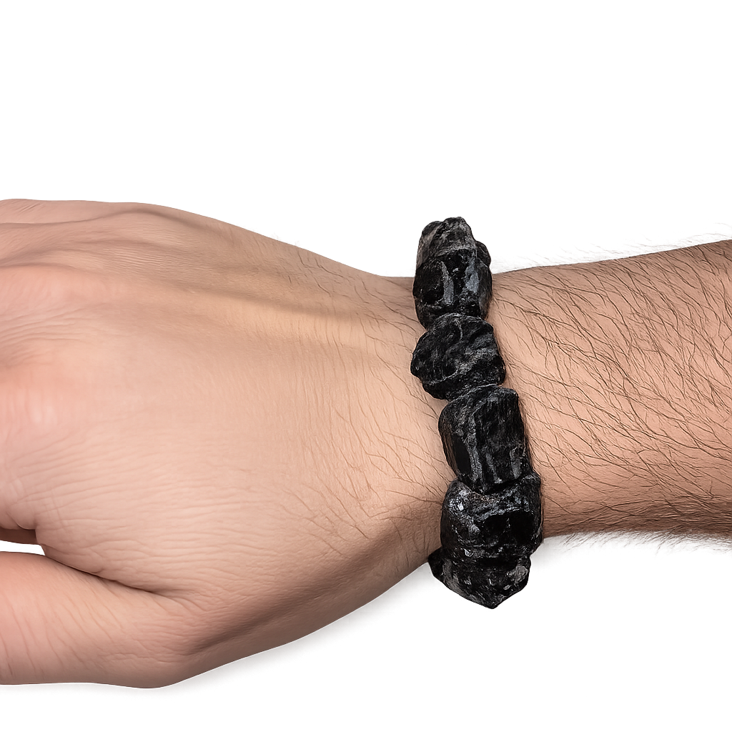Bracciale in Tormalina Nera Grezza – Cristallo Naturale Unisex