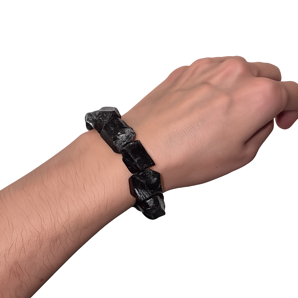Bracciale in Tormalina Nera Grezza – Cristallo Naturale Unisex
