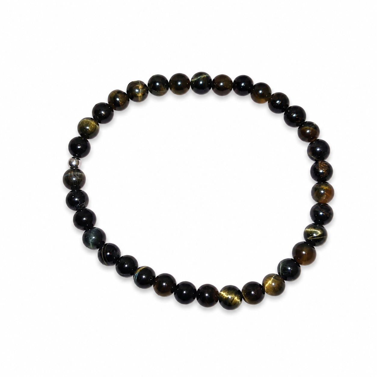 Bracciale Uomo in Pietra Naturale con Dettaglio in Argento