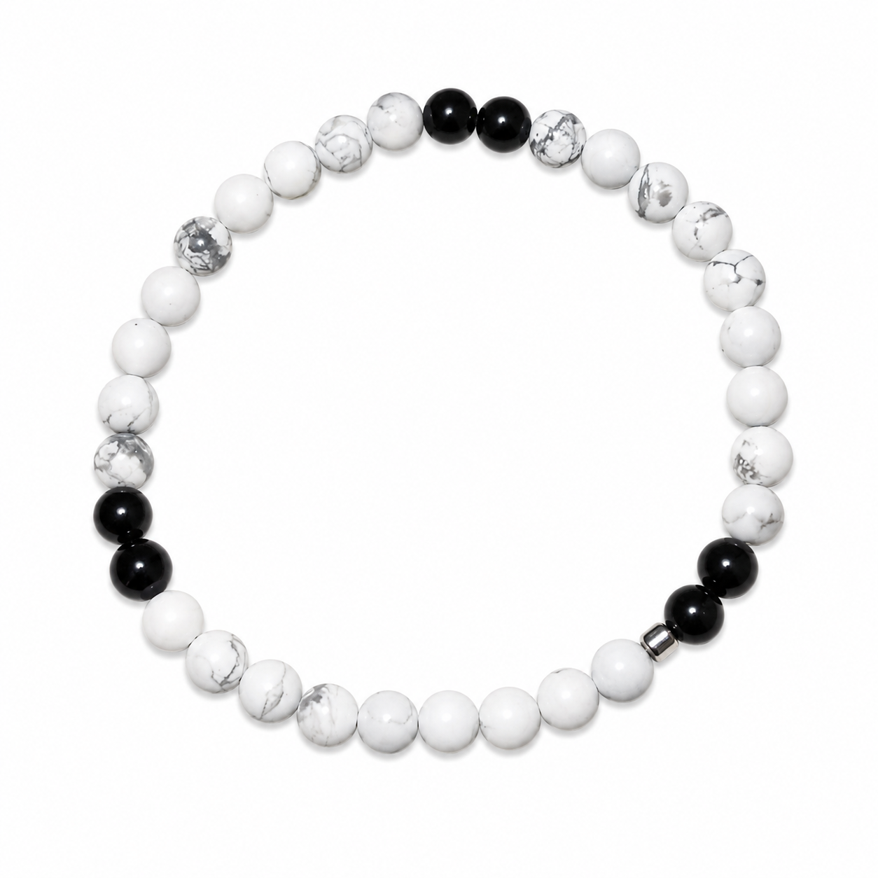 Bracciale Uomo in Pietra Naturale con Dettaglio in Argento