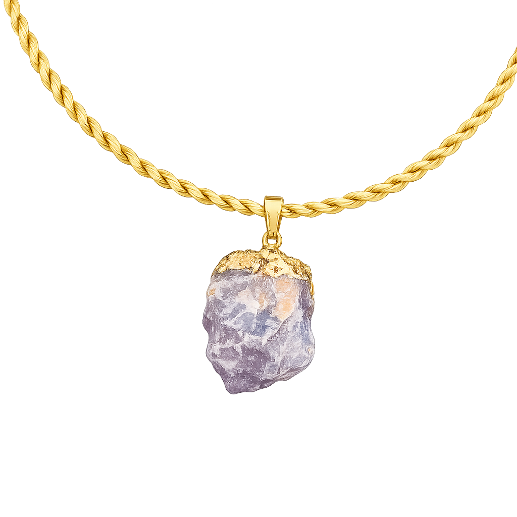 Collana Artemide – Ametista Grezza in Capim Dourado