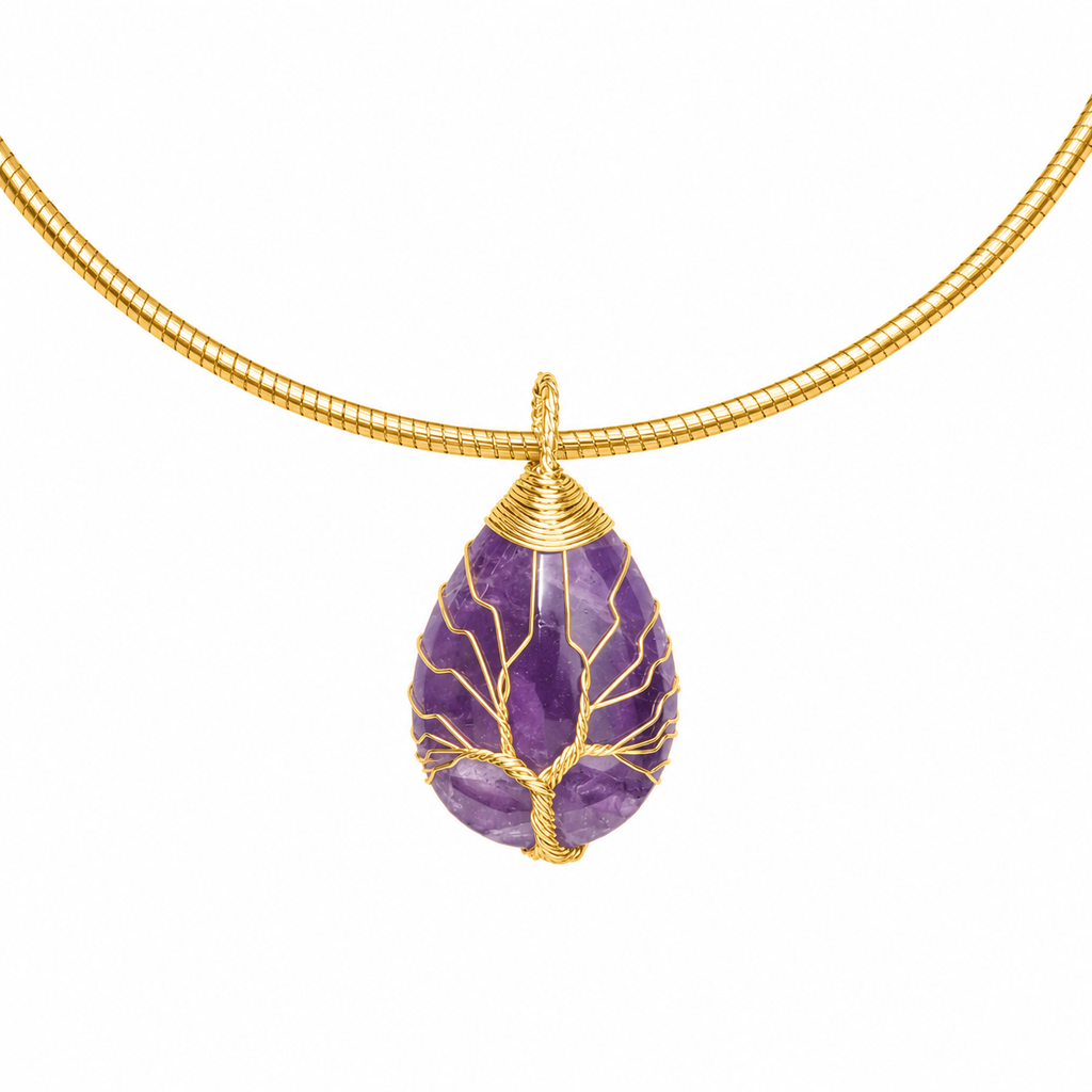 Collana Gaia in Capim Dourado con Ametista