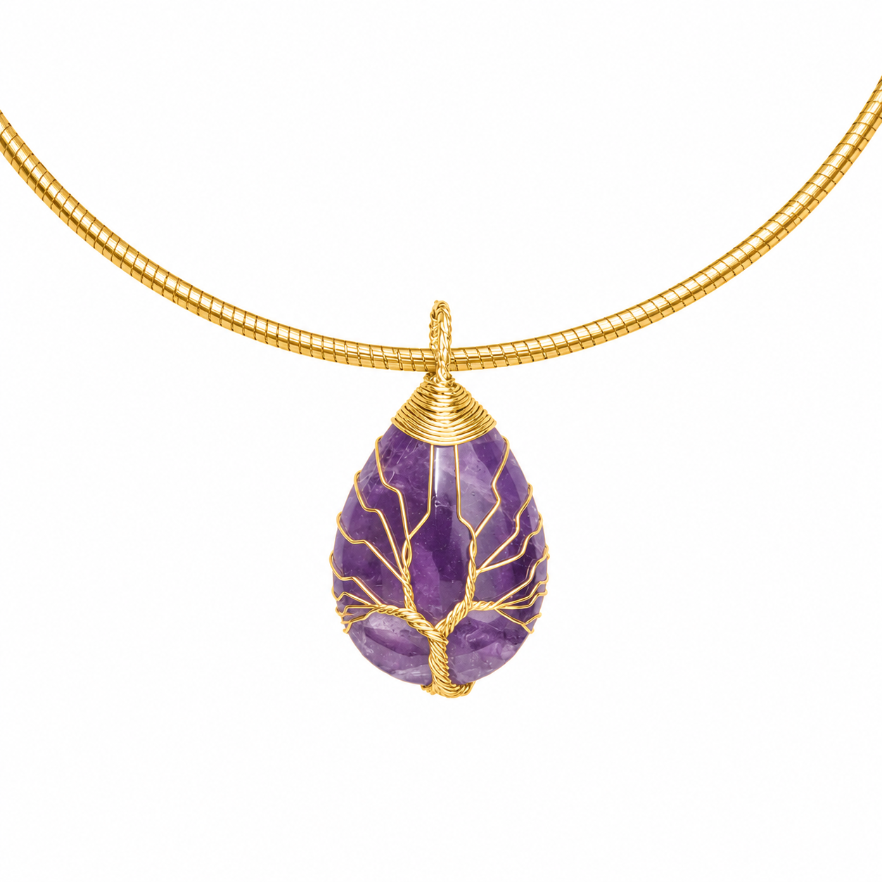 Collana Gaia in Capim Dourado con Ametista
