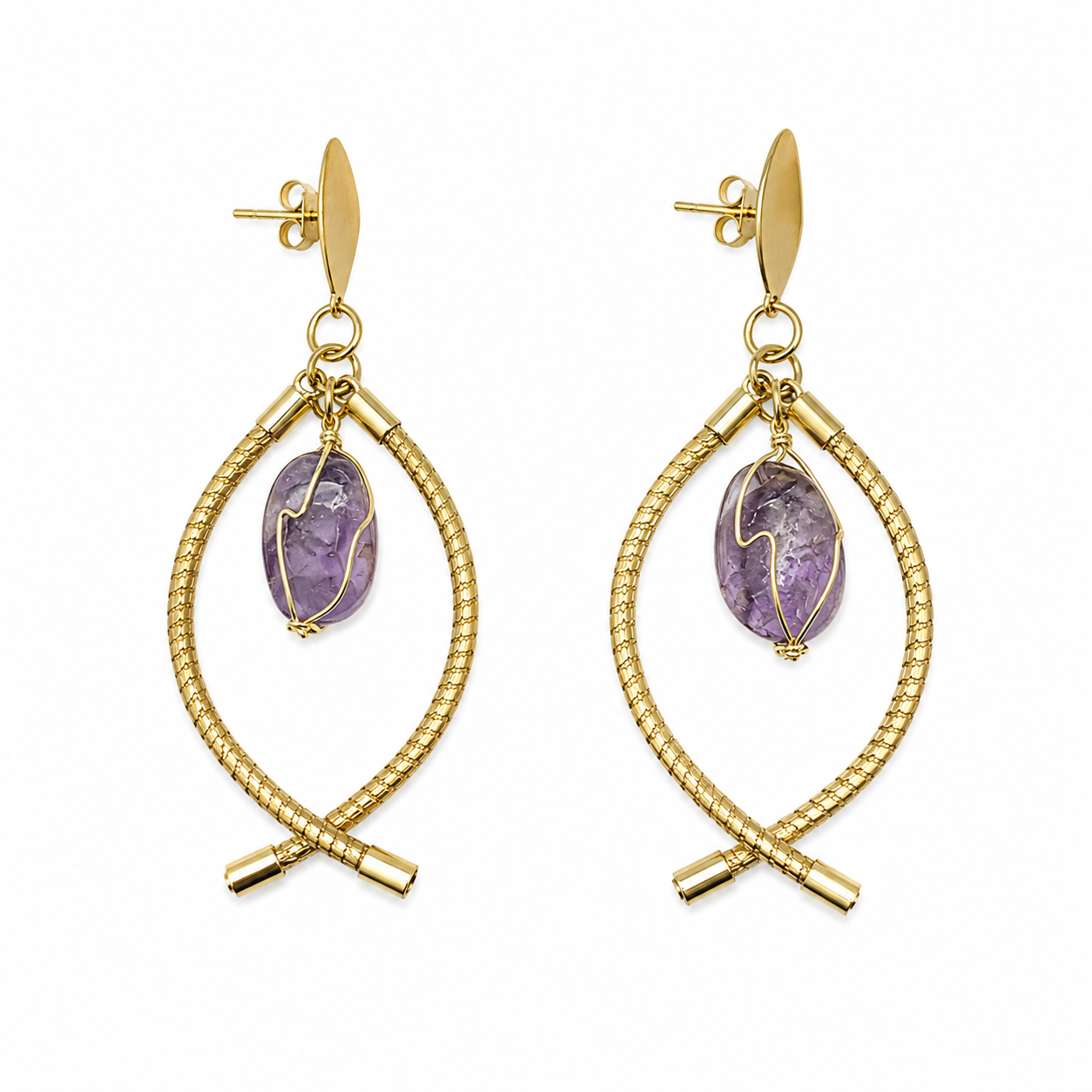 Orecchini Ambra in Capim Dourado