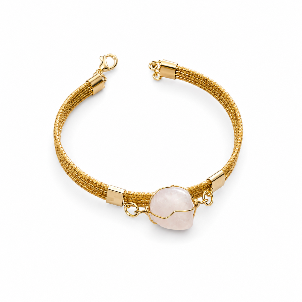 Bracciale Morgana – Capim Dourado con Quarzo Rosa