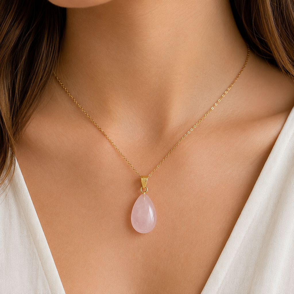 Ciondolo in Quarzo Rosa – Argento 925