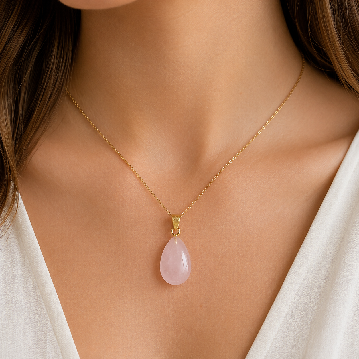 Ciondolo in Quarzo Rosa – Argento 925