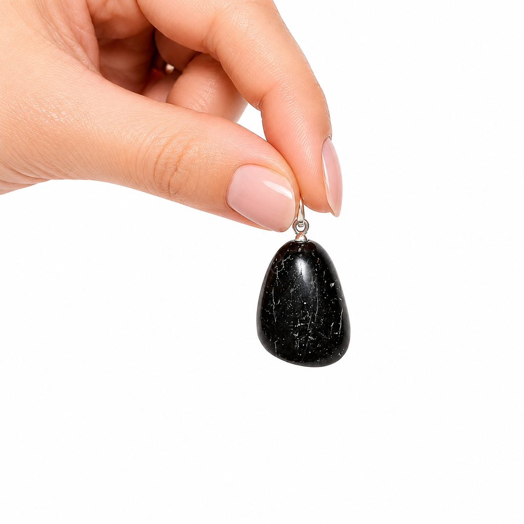 Ciondolo in Tormalina Nera Naturale – Argento 925