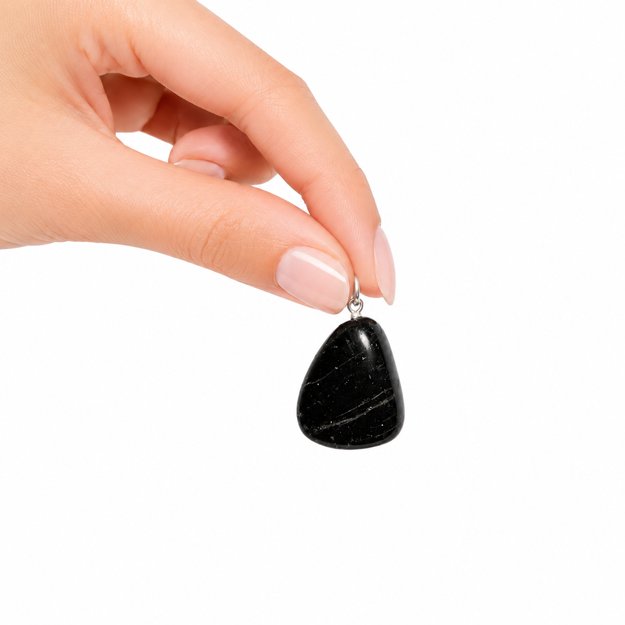 Ciondolo in Tormalina Nera Naturale – Argento 925